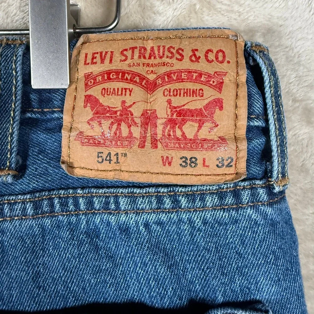 Levi's 541 Athletic Fit‎ Jeans Mens W38 L32 Comfort Stretch Blue Denim